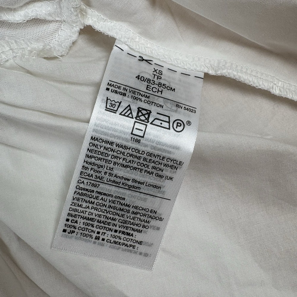 NWT Banana Republic Ruffle Hem Couture Tee Cotton Poplin Ruffle Sz XS Sleeveless - Picture 8 of 8